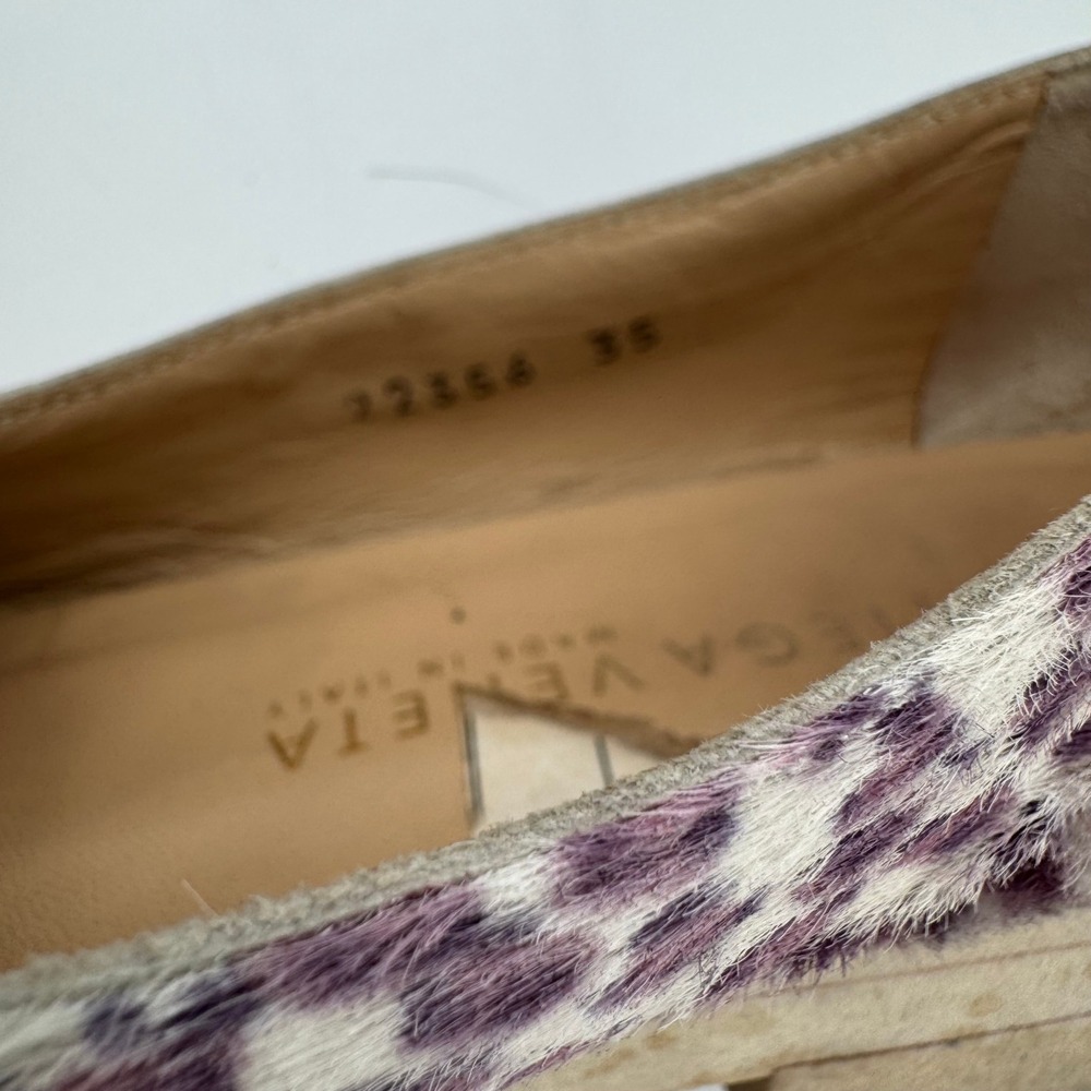 Bottega Veneta Purple Leopard Calf Hair Loafers Pony Hair Shoes 22356 IT 35 US 5 - Picture 4 of 5